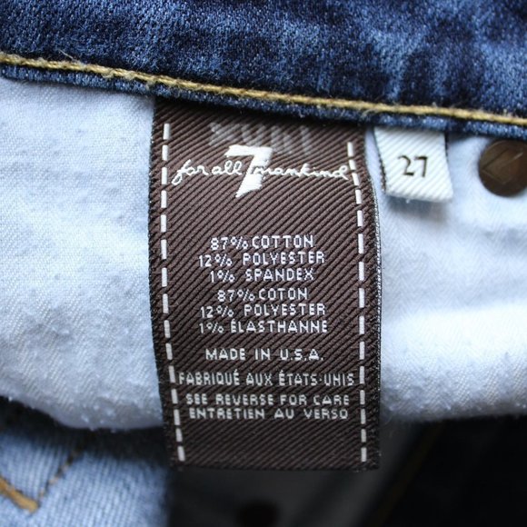 7 for all Mankind Straight Leg Size 27 Medium Wash Mid Rise - Picture 6 of 6